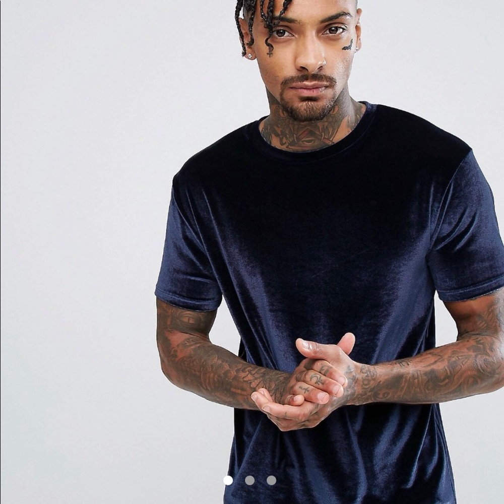 Asos navy blue velour